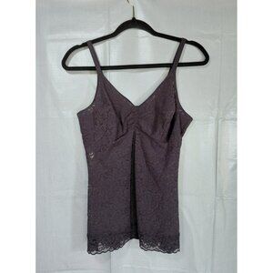 Bali Sheer Floral Lace Camisole Top XL Black Coquette Babydoll Lingerie Goth